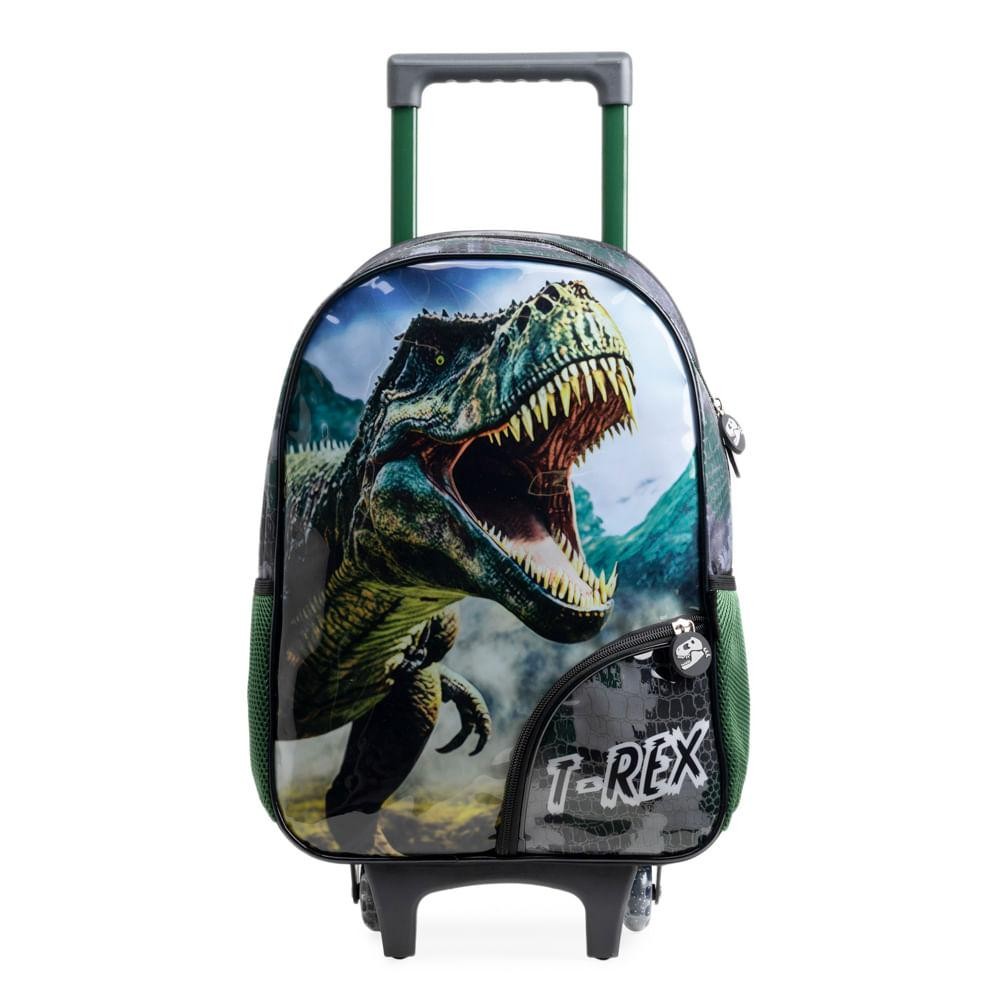 Mochila de Rodinha Infantil Masculina Dinossauro Verde Escuro em Oferta na Shopee