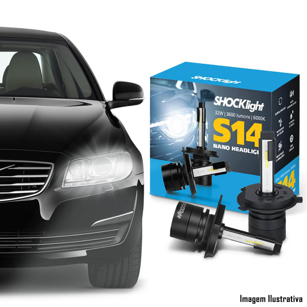 Kit Super LED NANO 6000K H4 S14 Shock Light 3600 Lumens