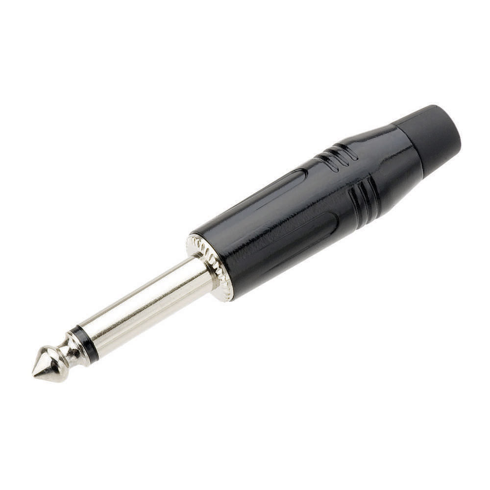 Plug P10 Mono Profissional Metal Fio 5mm Ponta Ouro Microfone Guitarra C/5 Pçs Tozz