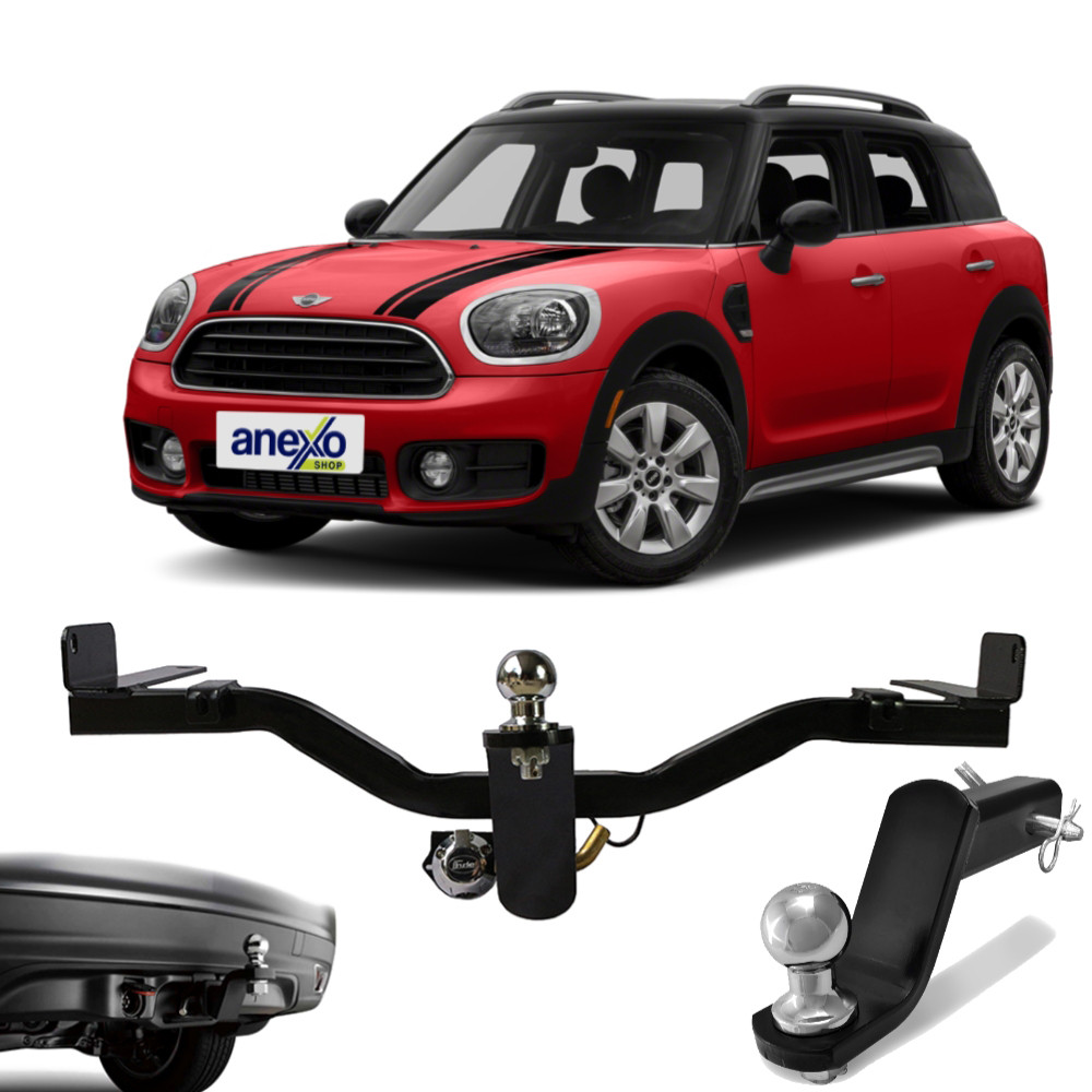Engate Reboque Mini Cooper Countryman 2017 a 2022 Brucke MN1000 Rabicho Tração 700kg Haste Removível