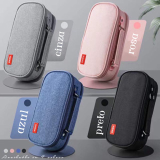 Estojo Escolar Organizador Juvenil Liso Com 2 Divisórias Com Alça Interna em Oferta na Shopee