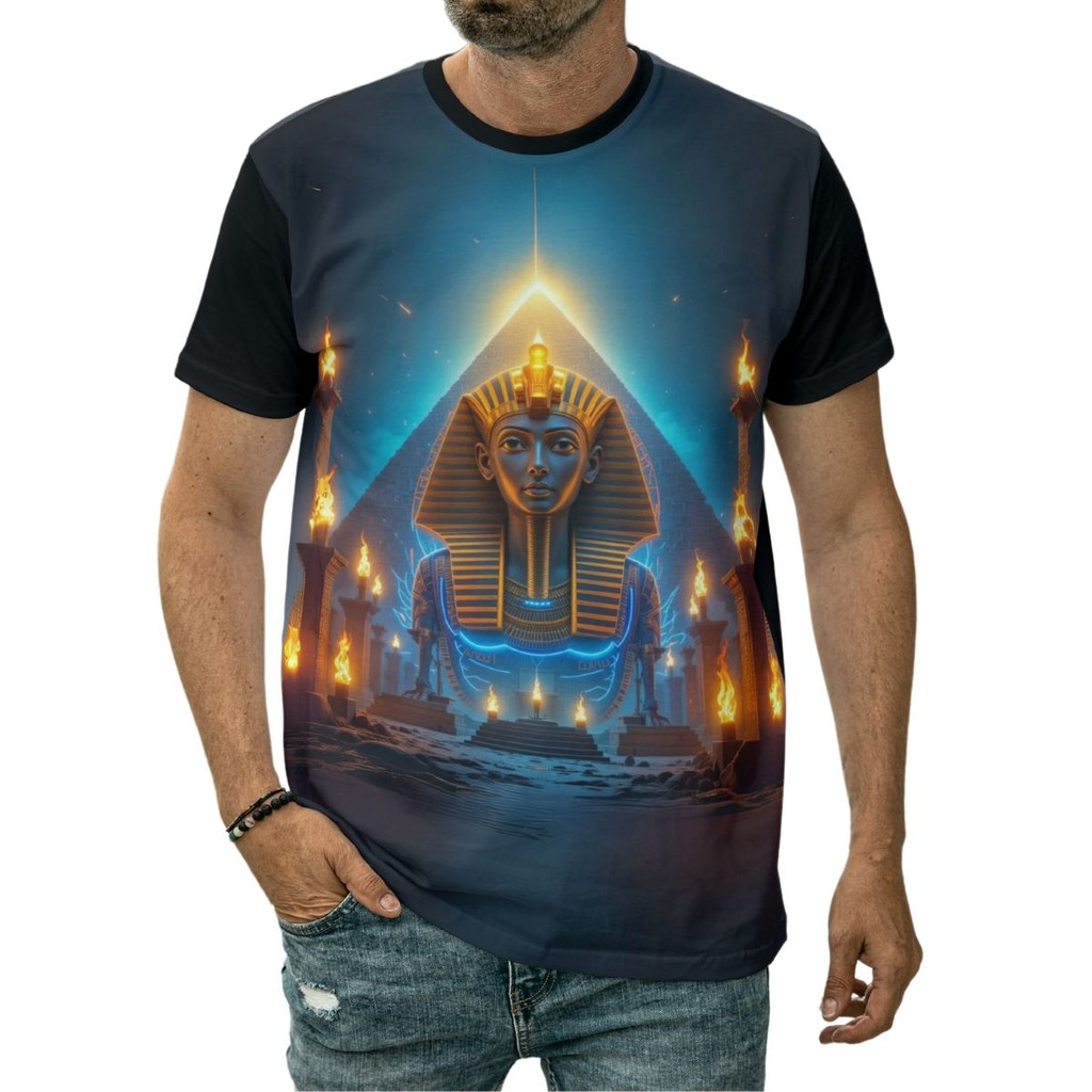Camiseta Faraó Místico Antigo Egito Reinado Pirâmide Deuses