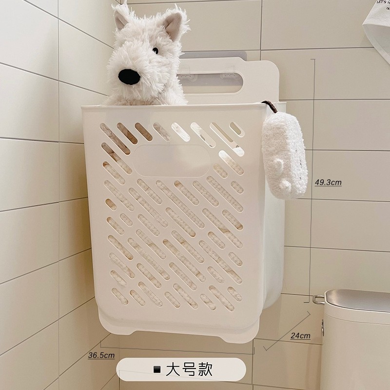 Cesto Organizador Roupas Sujo  tamanho G Multiuso Grande COM GANCHOS Dobrável De Parede Plástico Cesta em Oferta na Shopee