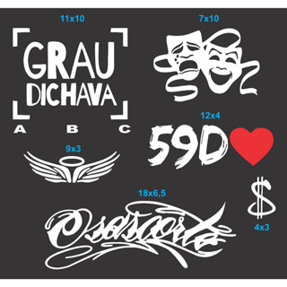Kit 06 Adesivos GRAU DICHAVA, 59D, CHORA AGORA RIR DEPOIS, CIFRÃO, ANJO Motoo, OSASCORTE em Oferta na Shopee