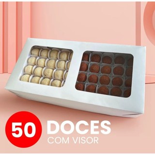 10 Caixas 50 Doces Branca Com Visor 35,5X6X18 em Oferta na Shopee