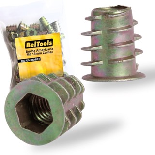 KIT C/ 100 Buchas Americana M6 x 13mm Zamac Belenus em Oferta na Shopee