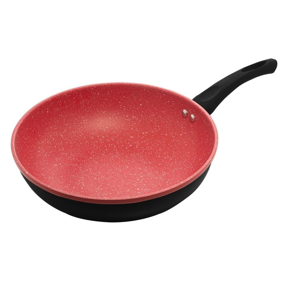 Frigideira Lyor de Alumínio e Cerâmica Granilite Vermelha premium - Home & Living