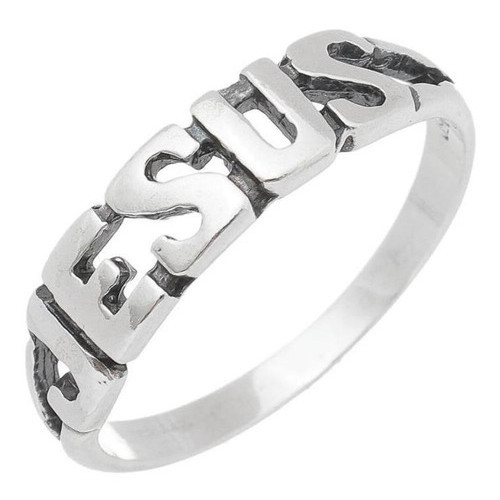 Anel Feminino Prata 950 Formato Jesus Moderno em Oferta na Shopee