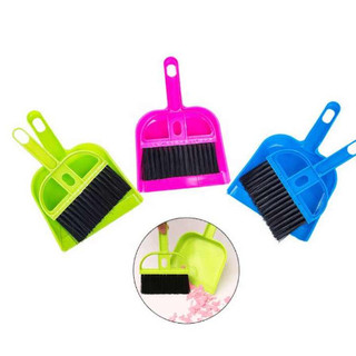 Kit Mini Vassoura E Pá Para Mesas Teclados Armários Limpeza