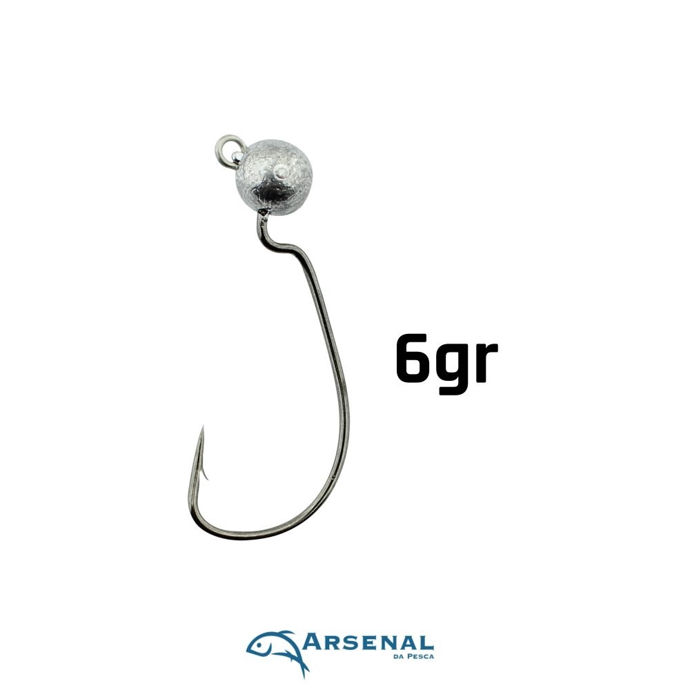 Arsenal da Pesca Jig OffSet EWG Black Nickel | 5/0 - 3 pçs