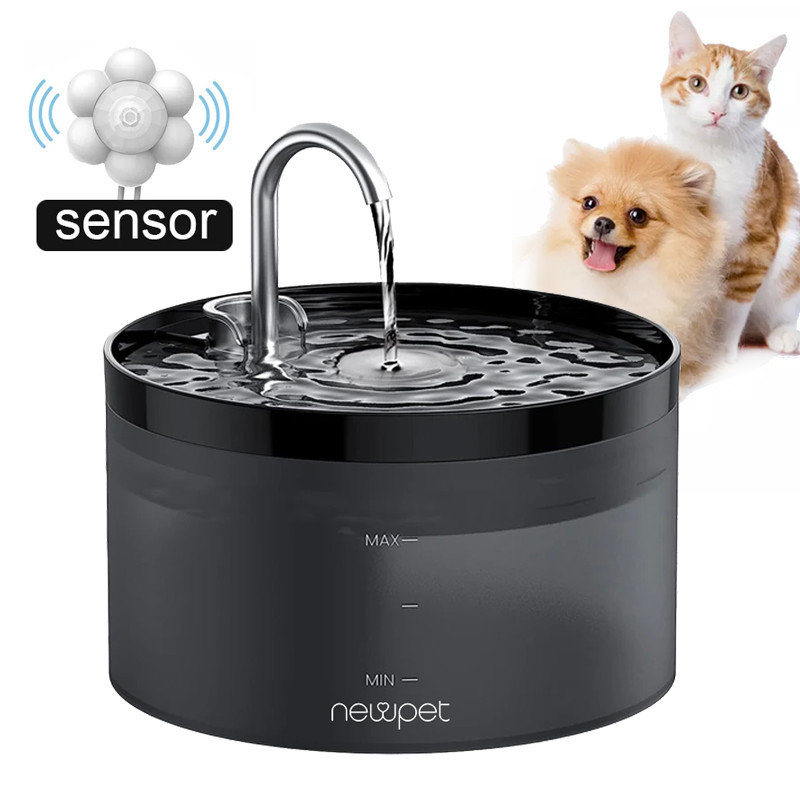 Newpet com sensor Cor preta Fonte para gatos, fonte ultra silenciosa para gatos de 2 litros - Bivolt - Pets