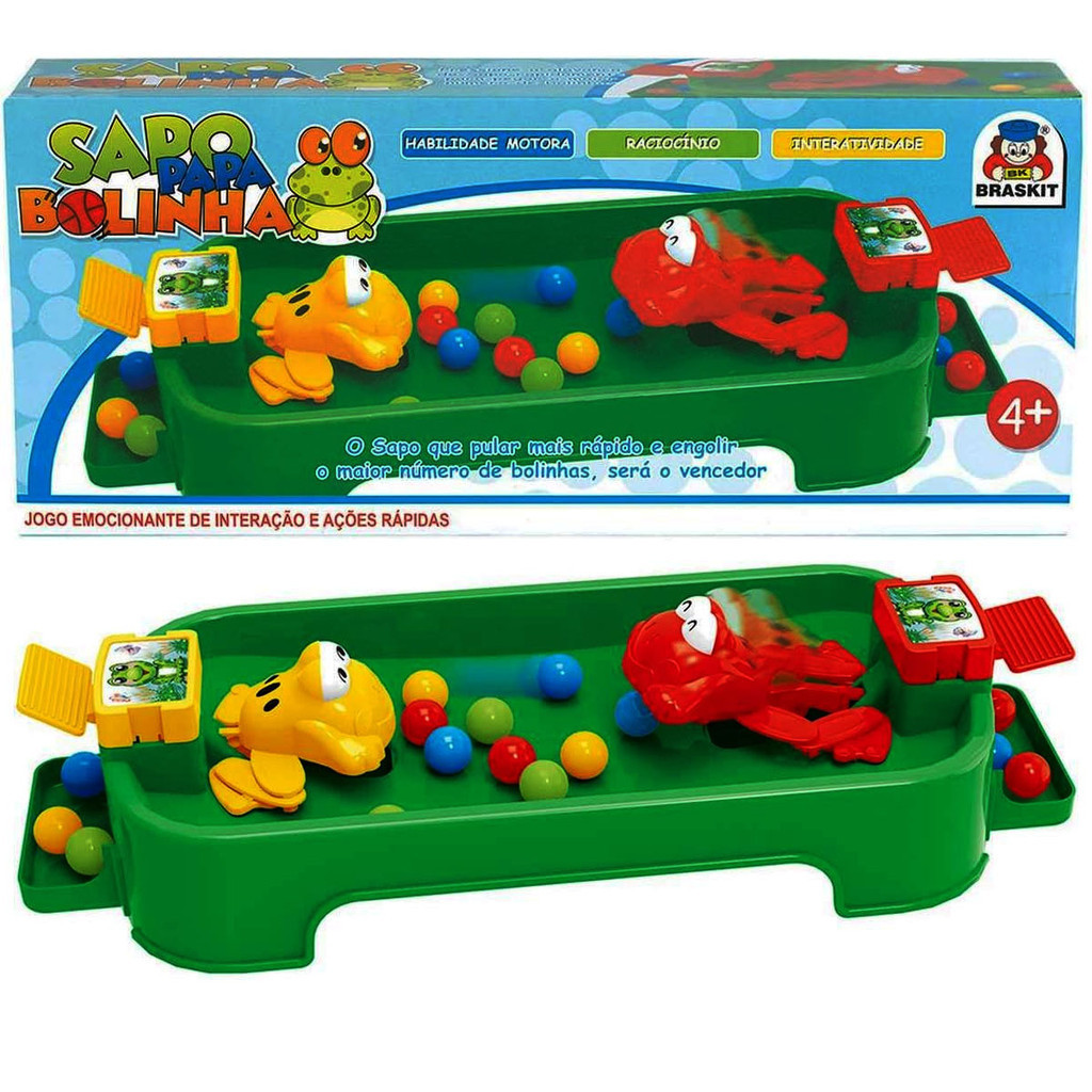 Brinquedo sapo fominha come bola para 2 jogadores
