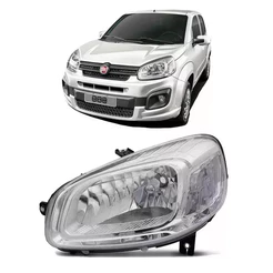 Farol Fiat Uno Cromado 2015 2016 2017 2018 2019 2020 2021