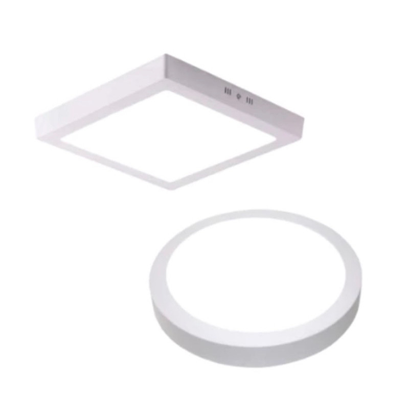 kit 4 Painel Sobrepor 18w 22,5cm Quadrado ou Redondo Aluminio 3000K 4000K 6500K luminaria plafon em Oferta na Shopee