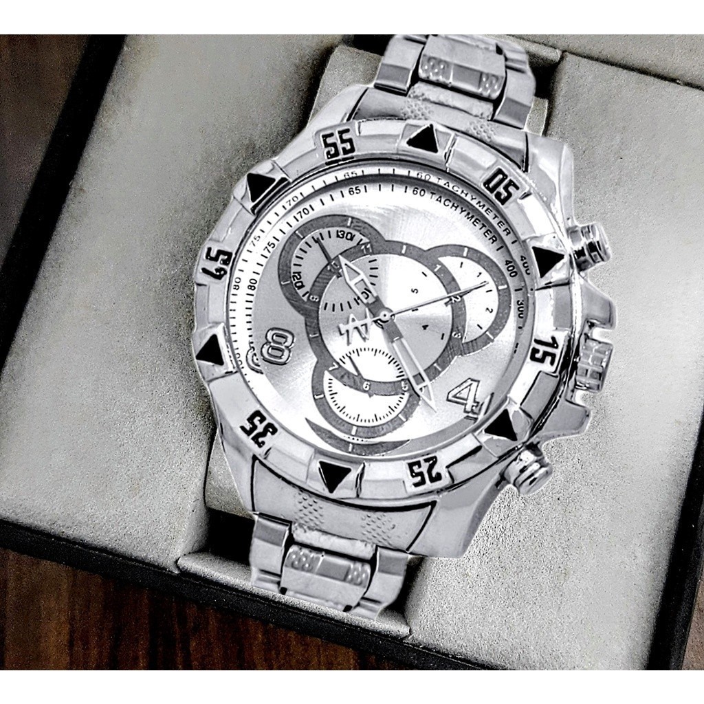 Relógio Masculino Prateado/Dourado de Aço Inoxidável em Oferta na Shopee