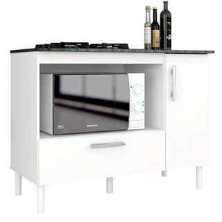 Balcão Para Cooktop Mila 1 Pt 1 Gav Branco - Móveis Arapongas