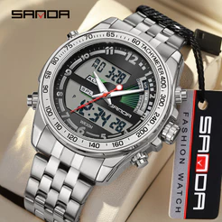 Sanda Relógio Multi-Funcional Correia De Alarme Trendy Juvenil À Prova D'água SD3307-5
