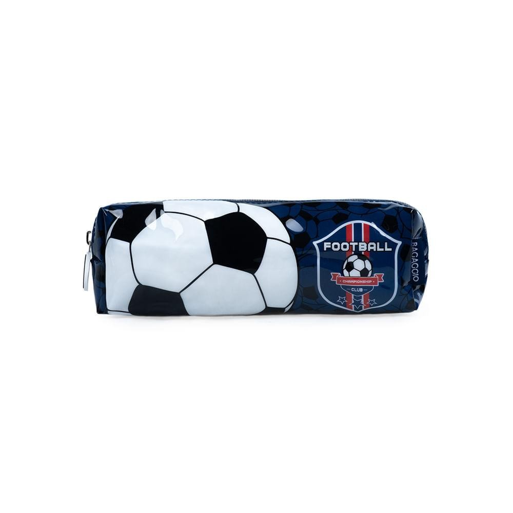 Estojo Escolar Masculino Futebol Azul Escuro em Oferta na Shopee