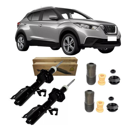 Amortecedor Dianteiro (Par) Dir/Esq e Kit Suspensão - Nissan Kicks 1.6 16V 2020 2021 2022 2023 2024