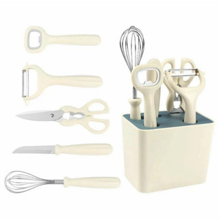 Faqueiro 6 Peças Kit Jogo Descascador Faca Abridor Tesoura Batedor Utensílios