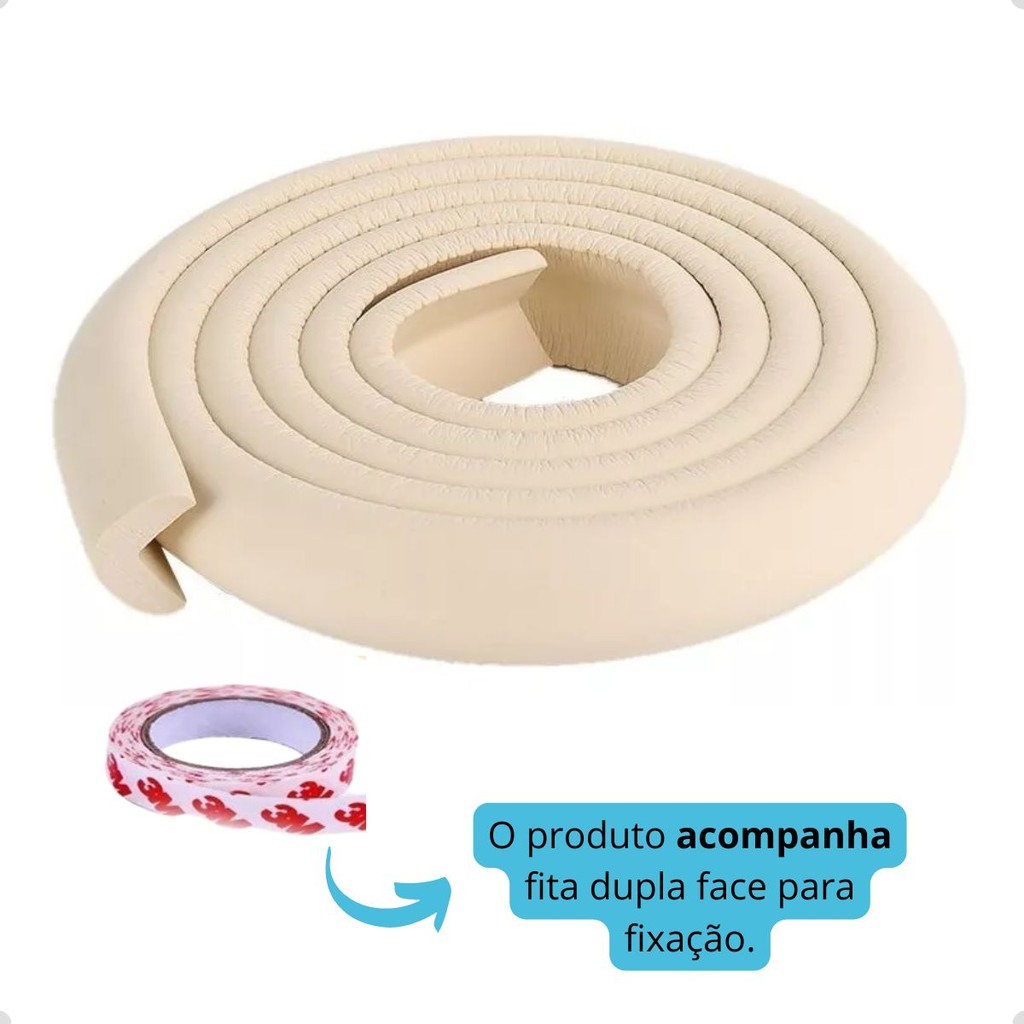 Protetor Quina Cantoneira Segurança Bebê 2 Rolos de 2 Metros Cada Total 4 Metros em Oferta na Shopee