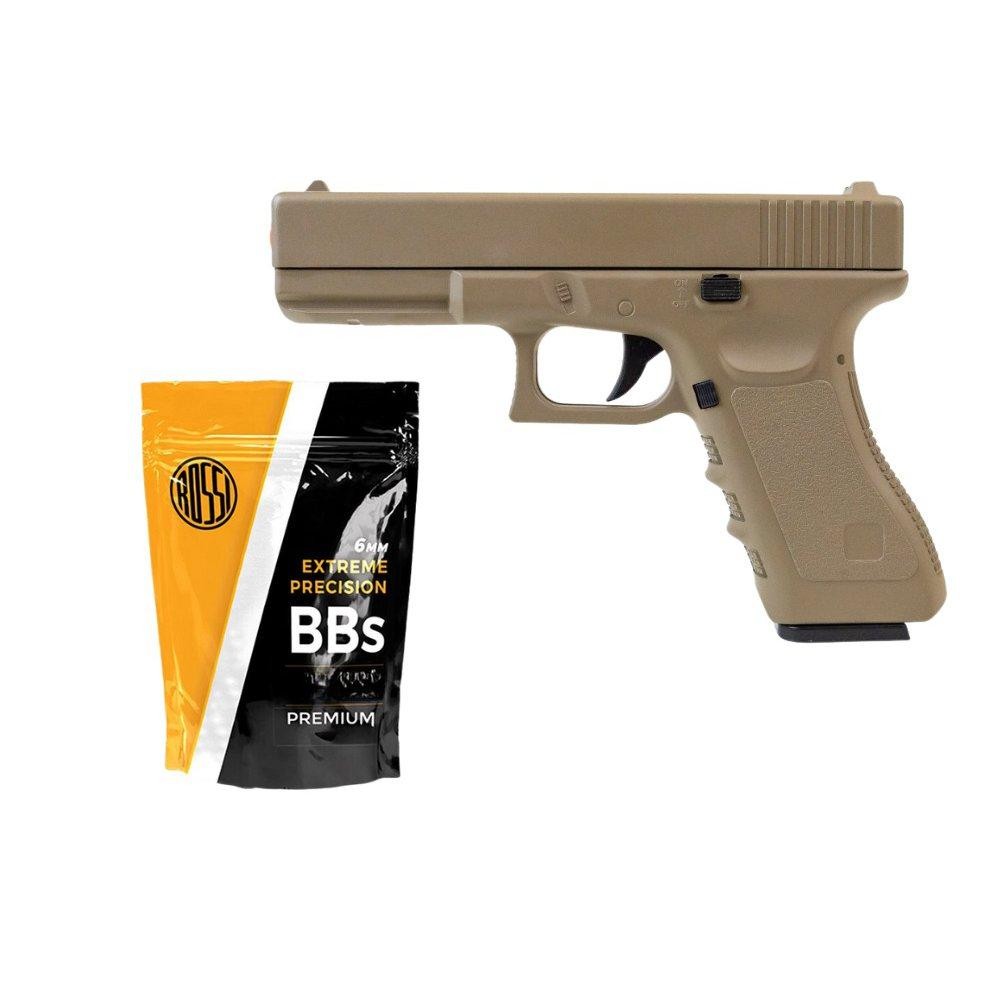 Pistola Airsoft G19 VG GK-V20 Tan Metal Mola 6mm + 2.000 bbs em Oferta na Shopee