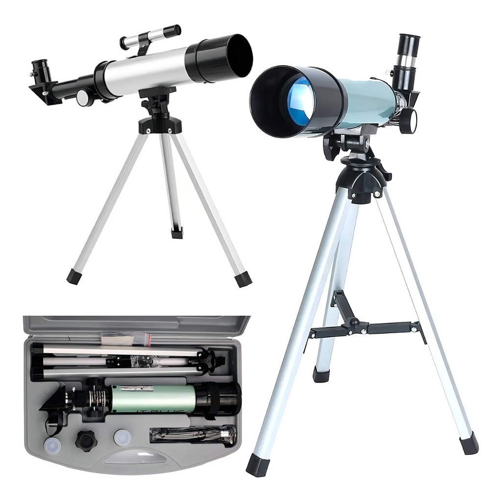 Luneta Telescópio Terrestre Astronômico 90x Profissional Cor Cinza-claro