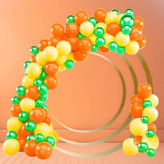 Kit 125 Balões LARANJA 7”+ AMARELO  7”+ VERDE Metalizado 5” Balão Bexiga Liso/Cromado P Festas KIT10 em Oferta na Shopee
