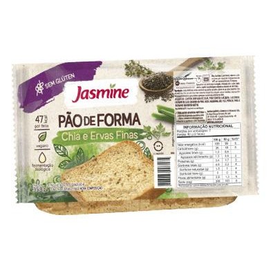Jasmine Pão De Forma Chia E Ervas Finas Sem Glúten 350G em Oferta na Shopee