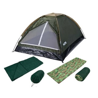 Barraca Iglu 2 Pessoas Verde Mor+Saco de Dormir + Colchonete