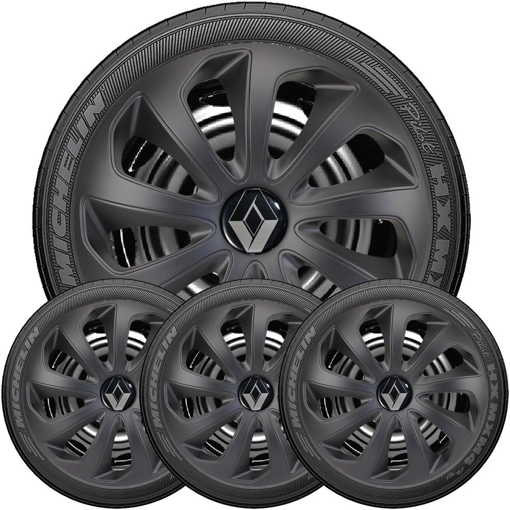 Calotas 4 Pç Velox Aro 14 Esportiva Compatível com Clio Logan Sandero em Oferta na Shopee