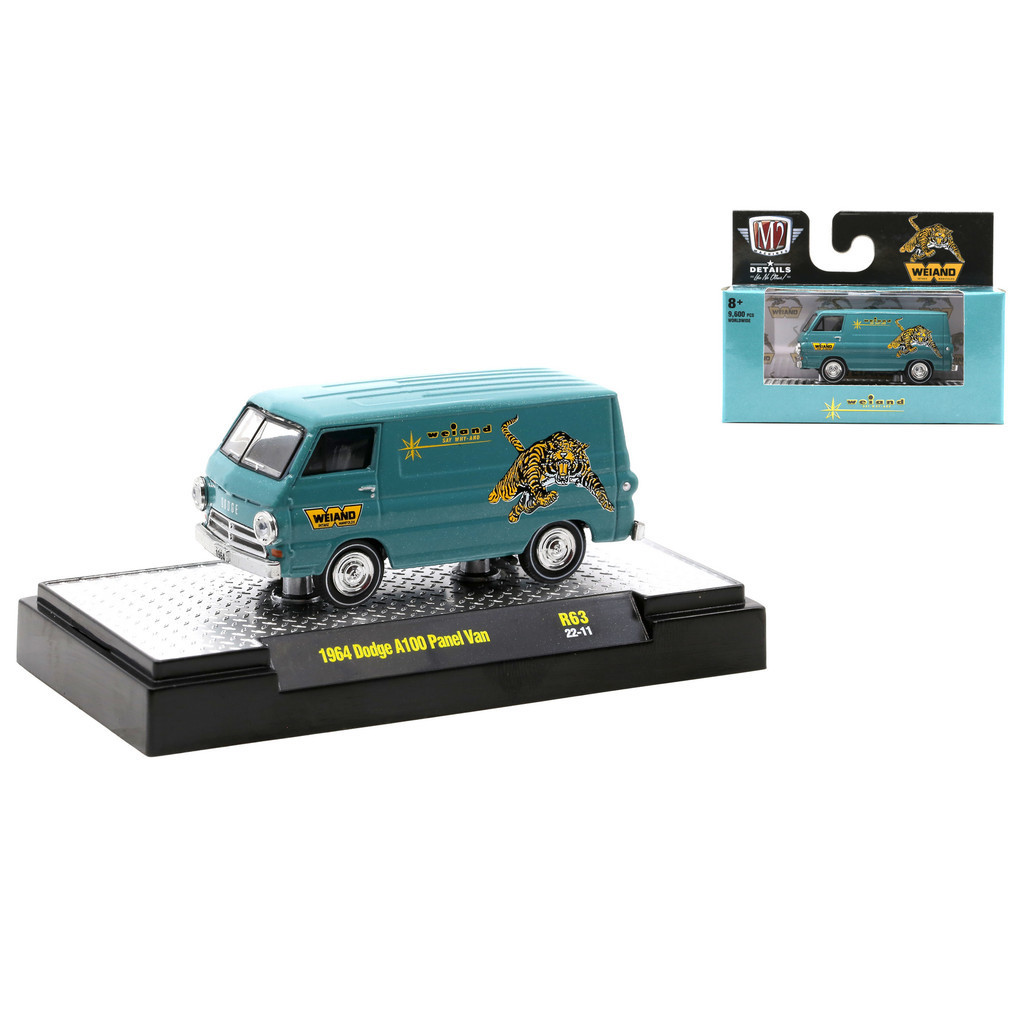 M2M - DETROIT MUSCLES - 1964 DODGE A100 PANEL VAN DIE-CAST CAIXA DE ACRÍLICO