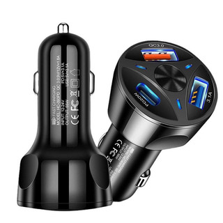 Qc3.0 Carregador Do Telefone Móvel Do Carro De Carregamento Rápido Adaptador 3 Portas Soq…