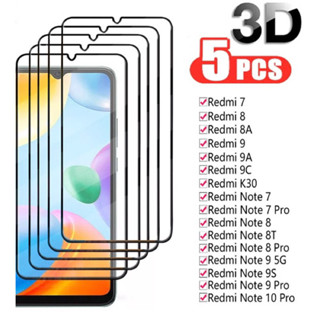 Kit 5 Película De Vidro Temperado 3D 9H Para Xiaomi Redmi 8 Redmi 9 Redmi 9A Redmi 9C Redmi Note 8 Redmi Note 8 Pro Redmi Note 9 10 11 12 Protetora De Vidro