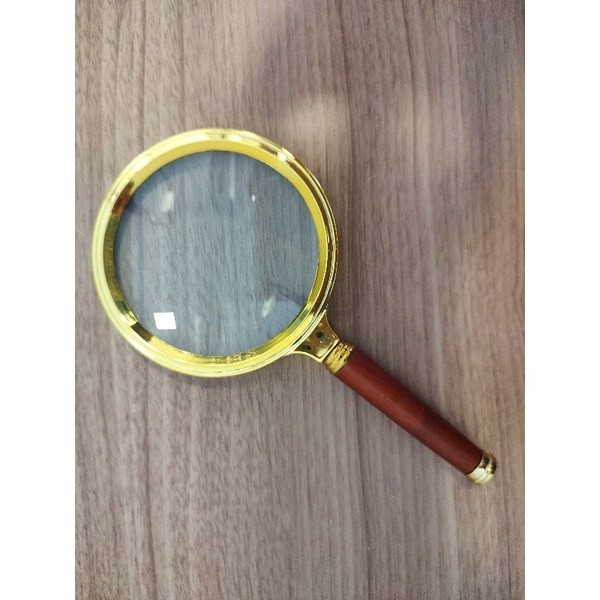 Lupa De Mão Para Leitura Magnifier Cabo Madeira Decorativo — imagem 2 de 2