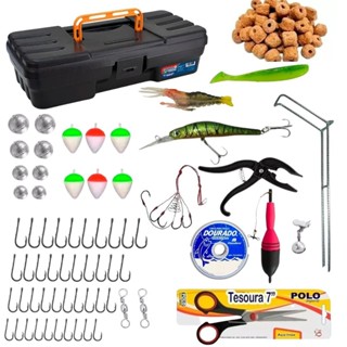 Kit Pesca Completo Maleta Iscas Anzol Chumbada em Oferta na Shopee