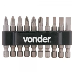 Jogo de Bits/Ponteiras 10 pçs Sextavado 1/4" Vonder