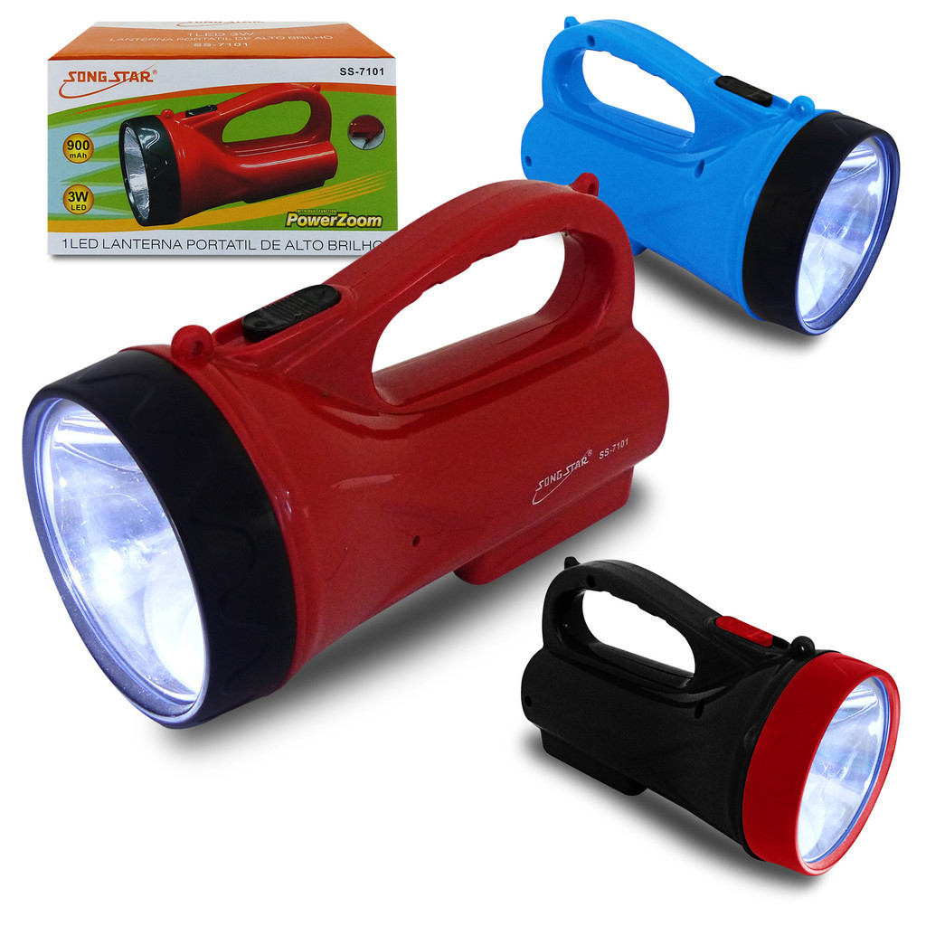LANTERNA PORTATIL DE ALTO BRILHO - 1 LED 3W