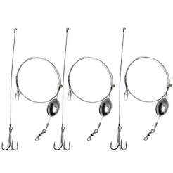 Kit 3 Chicote Para Pesca De Espada Com Isca De Sardinha