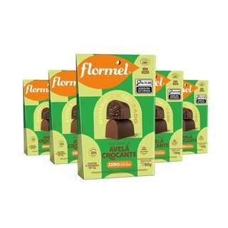 Kit Pouch Bombom Recheado C/ Creme Avelã Crocante Flormel Zero Açúcar 60G Com 5 Unidades em Oferta na Shopee