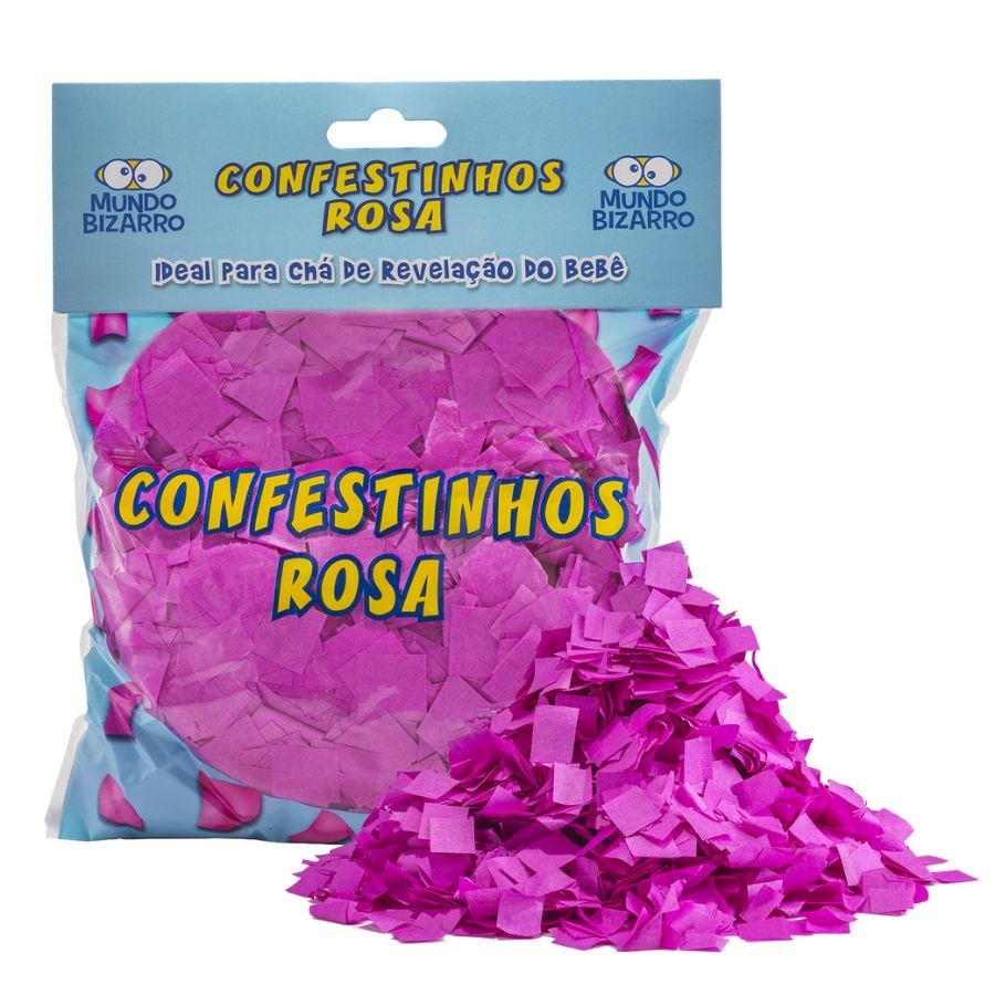 Lança Confete Confestinhos Rosa - 120g - Mundo Bizarro​ em Oferta na Shopee
