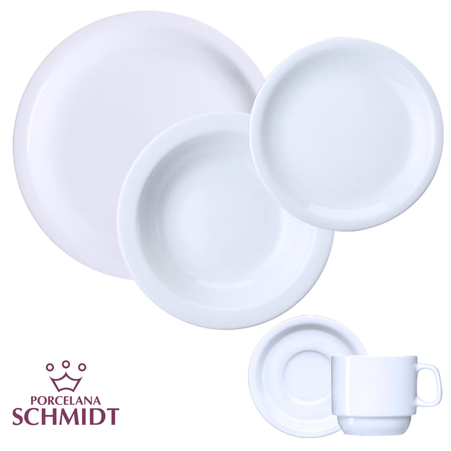 Jogo Jantar Cha 20 Pecas Protel Porcelana Schmidt 4 Pessoas