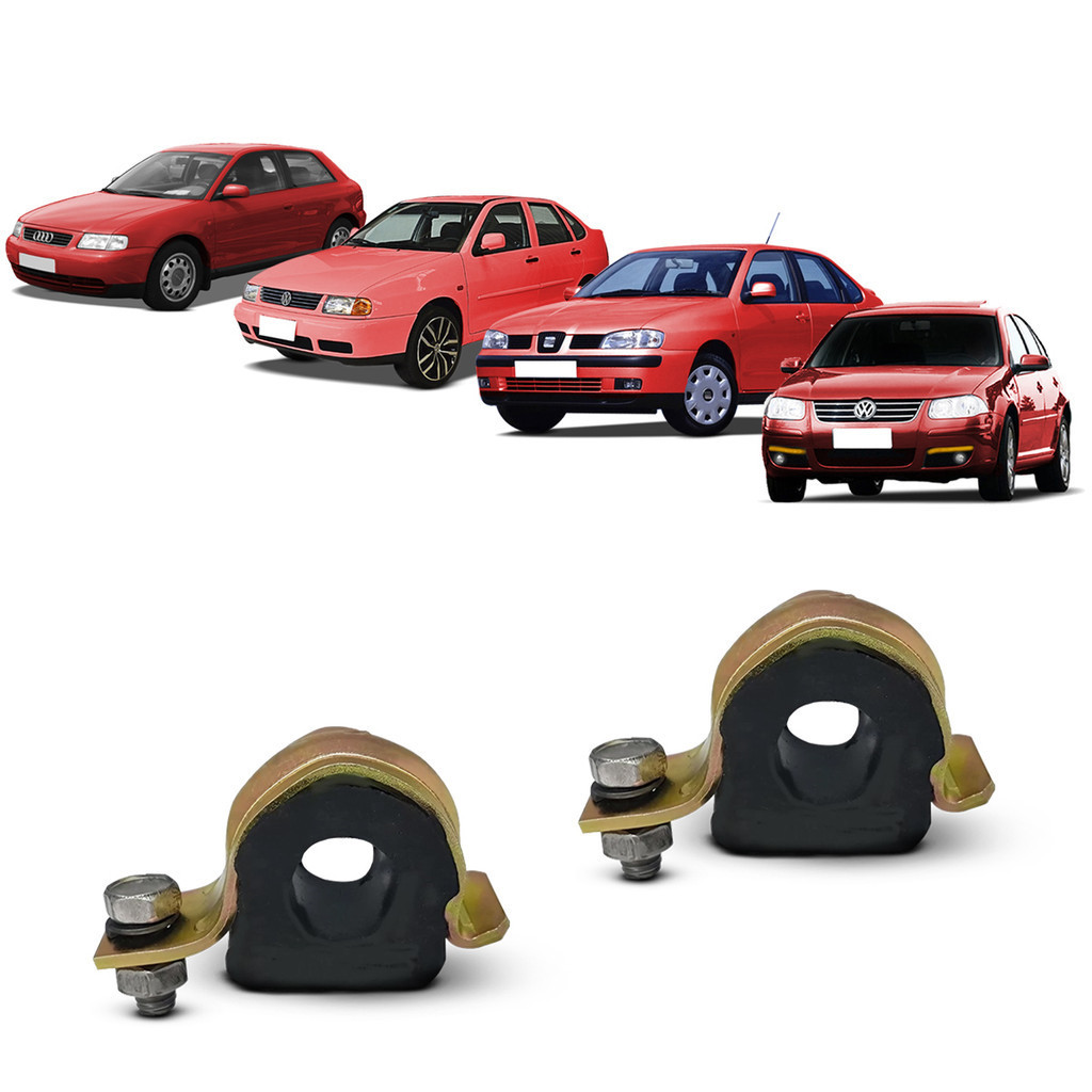 Par Kit Bucha Borracha Barra Estabilizadora Suspensão Dianteira Audi A3 Volkswagen Bora Polo Classic Seat Cordoba