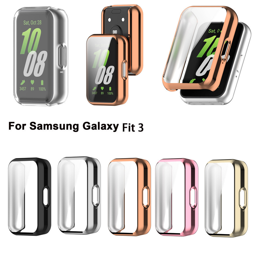 Capa Protetora De Tela De Relógio TPU Para Samsung Galaxy Fit 3 Fit3 SM-R390 Soft Electroplating Watch Protector Cobertura Total