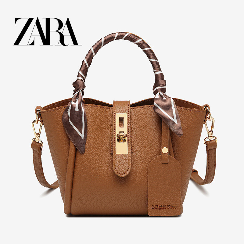 Zara Women's New Style Vegetable Basket Handbag Niche Saco de luxo leve para o ombro