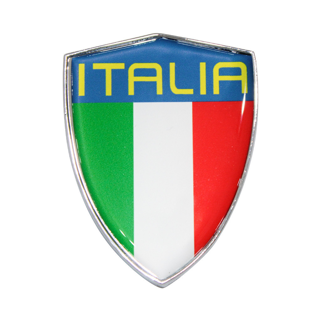 Emblema Logo Resinado Escudo Da Italia Com Moldura Cromada em Oferta na Shopee