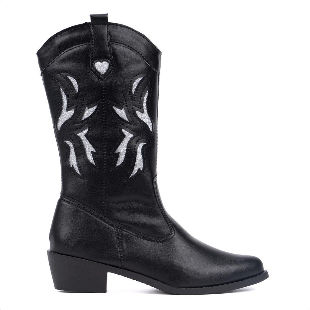 Bota Texana Infantil Menina Fashion Western Cano Longo Bordada - Baby & Kids Fashion