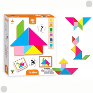 Quebra-Cabeça Tangram Geométrico Em Madeira 0447 - Nig em Oferta na Shopee
