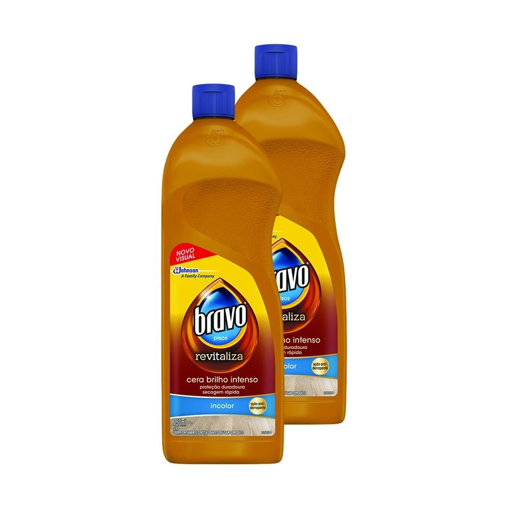 Kit 2 Cera Líquida Bravo Brilho Intenso Incolor  Revitaliza 750ml em Oferta na Shopee