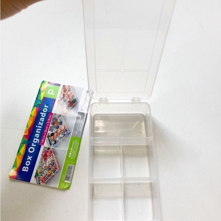 caixa organizador box com divisorias  com 5 divisórias 16x9x3.5 cm paramount (P)